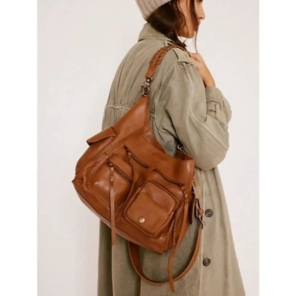 New Free People We The Free Ledger Leather Bag One Size